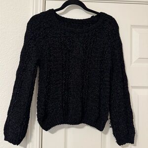 Cozy Black Cable Knit Sweater